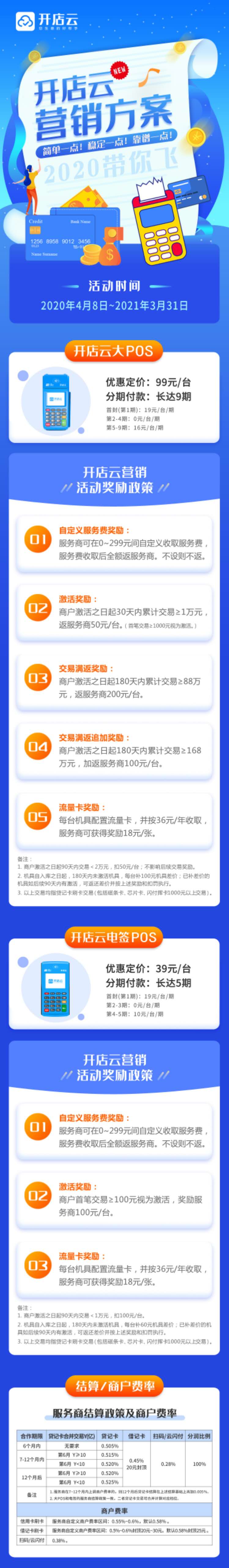 开店云电签POS机代理政策！