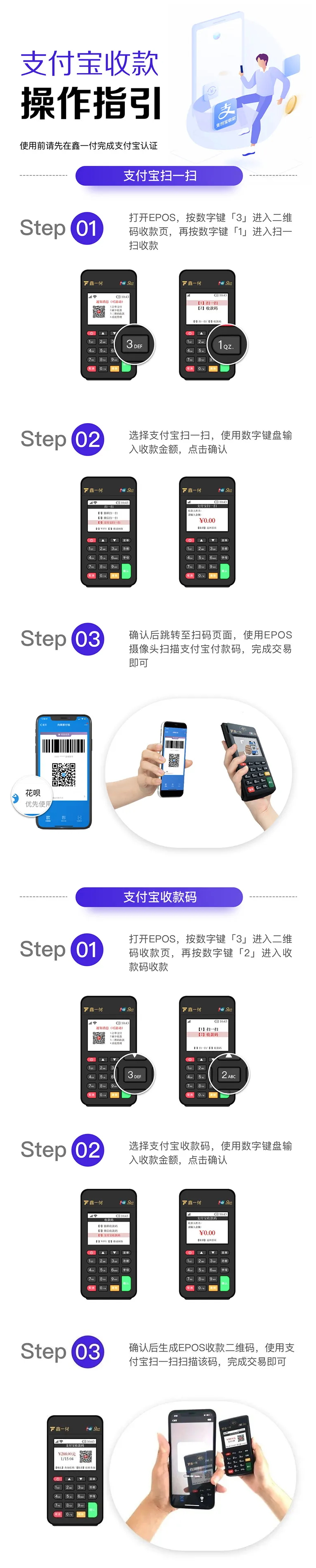 随行付鑫一付EPOS支付宝扫码流程！