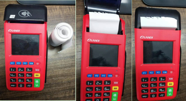 POS机打印纸安装流程